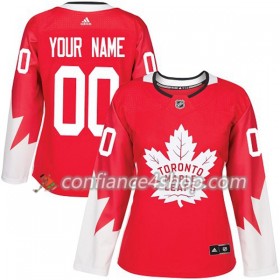 Adidas Maillot de Hockey Toronto Maple Leafs Personnaliser 2017-2018 Rouge Alternate Authentic - Femme